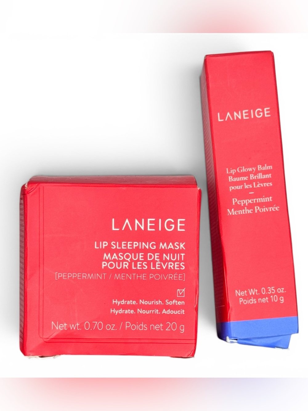 LANEIGE Peppermint Lip Sleeping Mask + Lip Glowy Balm New (Box Damage)